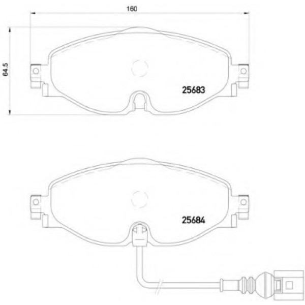 MEYLE Fren Balatası - Ön-fişli Cjza-cxsa-clha Volkswagen Golf 7 1.2tsi-1.4tsi-1.6tdi - Kod MEY0252568320 - OEM 8V0698151
