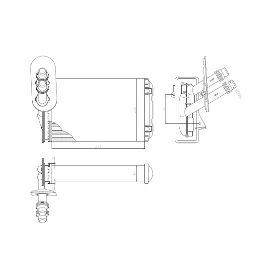 MARELLI Kalorifer Radyatörü Golf4-volkswagen Bora-a3-seat Toledo-skoda Octavia 97-04 8fh 351 - Kod MML359000300060 - OEM 1J1819031B ürün görseli