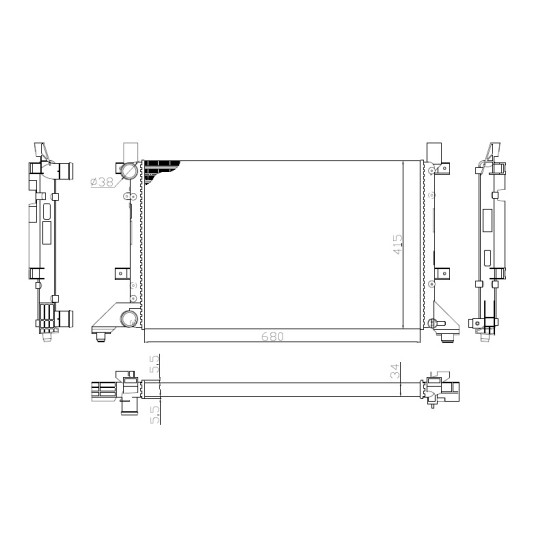 MARELLI SU Radyatörü LT35 Anj 2.5TDI - Kod MML359000300130 - OEM 2D0121253 ürün görseli