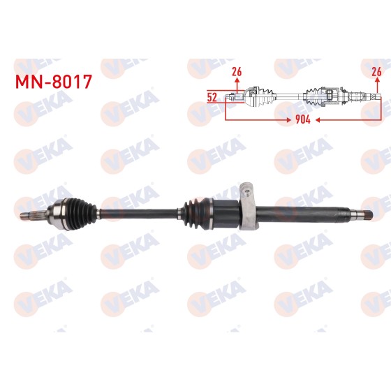 VEKA Komple Aks Sag ON Uzunluk 904mm Mini Cooper Countryman (R60) 2010-2016 - Kod MN-8017 - OEM 31609806468 ürün görseli