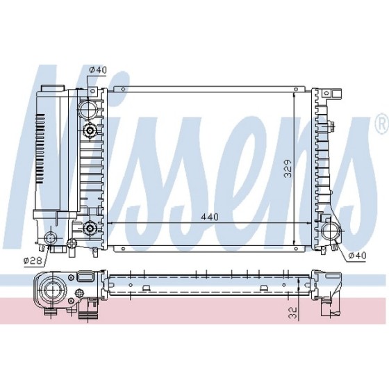 Nissens SU Radyatörü Otomatik 440mm E34 M50 - Kod NSN60703A - OEM 17111719305 ürün görseli