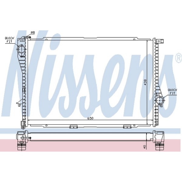Nissens SU Radyatörü Otomatik E38-39 M62-m73n - Kod NSN60754A - OEM 17111436063