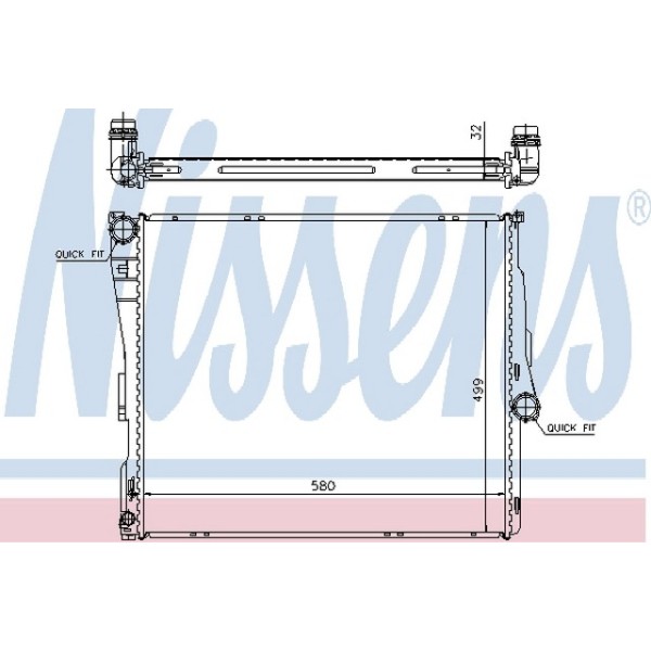 Nissens SU Radyatörü Man 2.0i / D-2.5i-3.0i E83 - Kod NSN60803A - OEM 17113403551