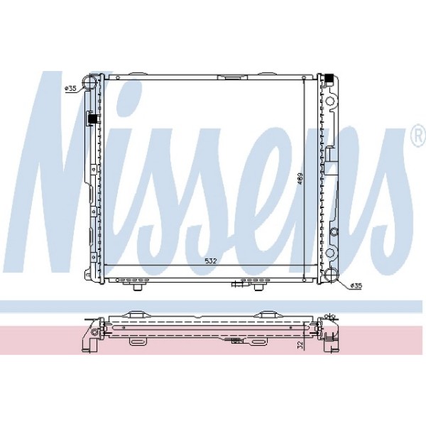 Nissens SU Radyatörü Man-klm 124 - Kod NSN62693A - OEM A1245009203