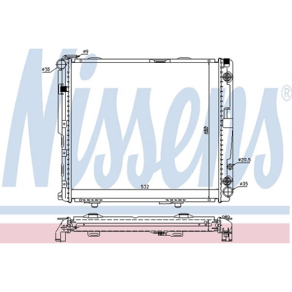 Nissens SU Radyatörü Klimasiz 124 - Kod NSN62699A - OEM A1245002002