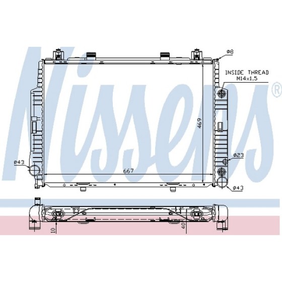 Nissens SU Radyatörü 140 120 - Kod NSN62716A - OEM A1405001003 ürün görseli