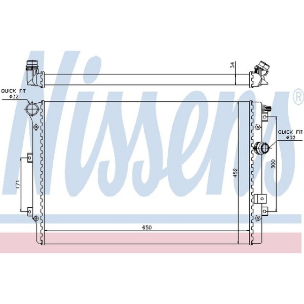Nissens SU Radyatörü Volkswagen Tiguan - Kod NSN65015 - OEM 5N0121253L