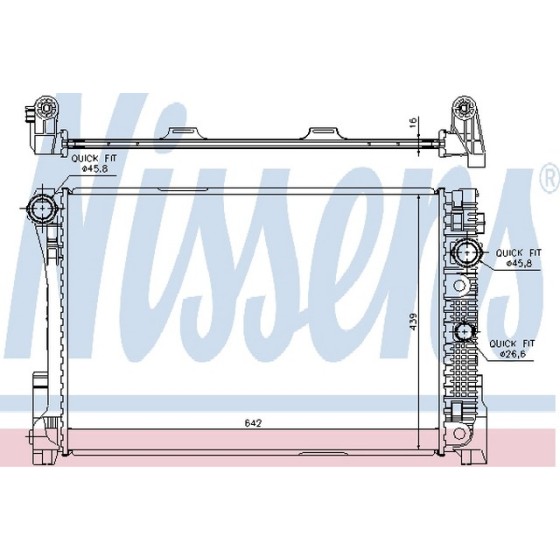 Nissens SU Radyatörü Man 204 271 - Kod NSN67164 - OEM A2045000303 ürün görseli