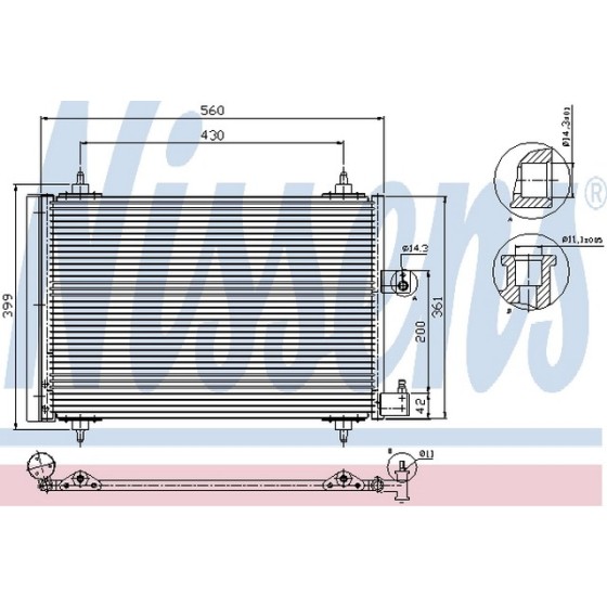 Nissens Kalorifer Radyatörü 140 - Kod NSN72007 - OEM A1408300561 ürün görseli
