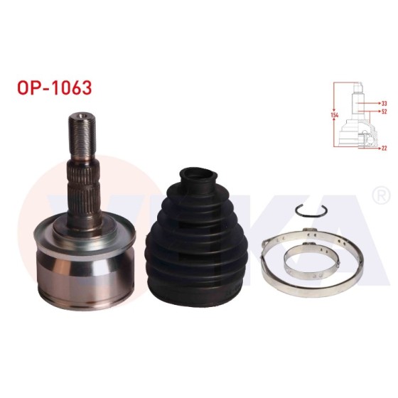 VEKA Aks Kafası - Sol-sag ON Dis Opel Astra J 1.6i A-t Uzunluk 154 Mm 2009-2016 - Kod OP-1063 - OEM 13367066 ürün görseli