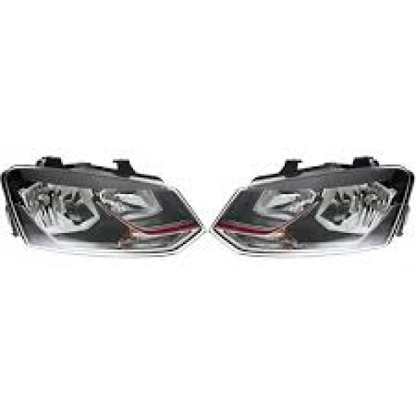 İthal Ön Far - Far Set ( Kirmizi Çizgili ) Volkswagen Polo 2014-gti - Kod PLO09-7010G - OEM 6C1941773
