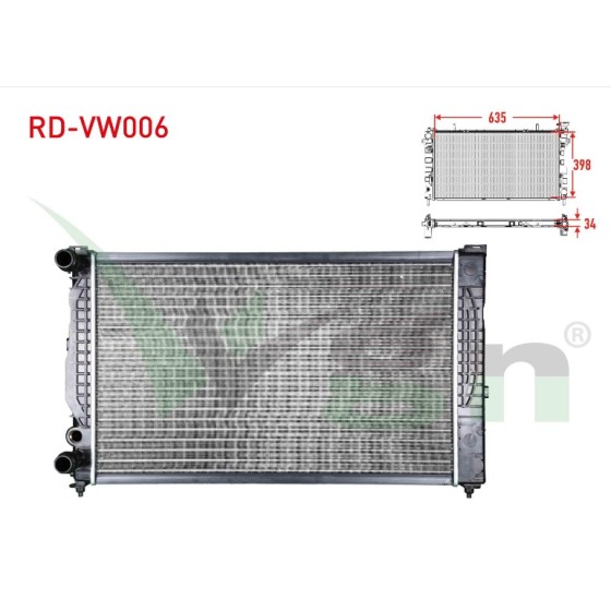 WAGEN SU Radyatoru Mekanik Volkswagen Passat (3b3) 1.6 M-t 2000-2005 - Kod RD-VW006 - OEM 8D0121251P ürün görseli