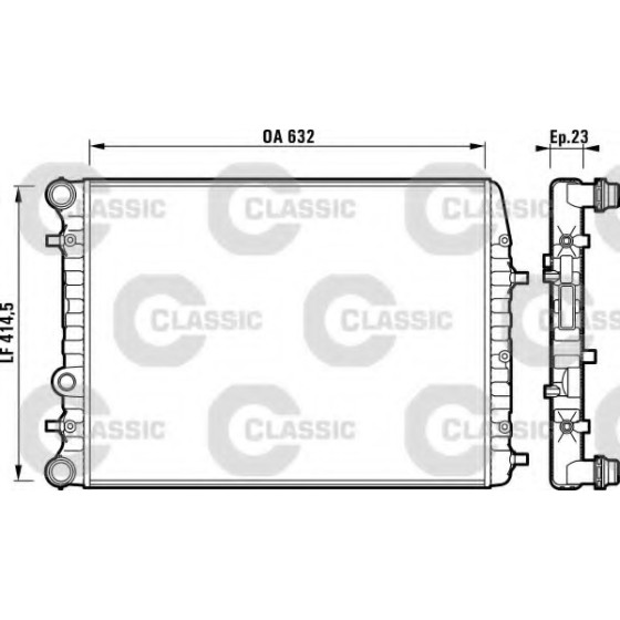 WAGEN SU Radyatörü Mekanik Amf-bby-bbz-bky Volkswagen Polo 4-5 1.4 Audi Tdi-1.4 16V - Kod RD-VW009 - OEM 6Q0121253R ürün görseli