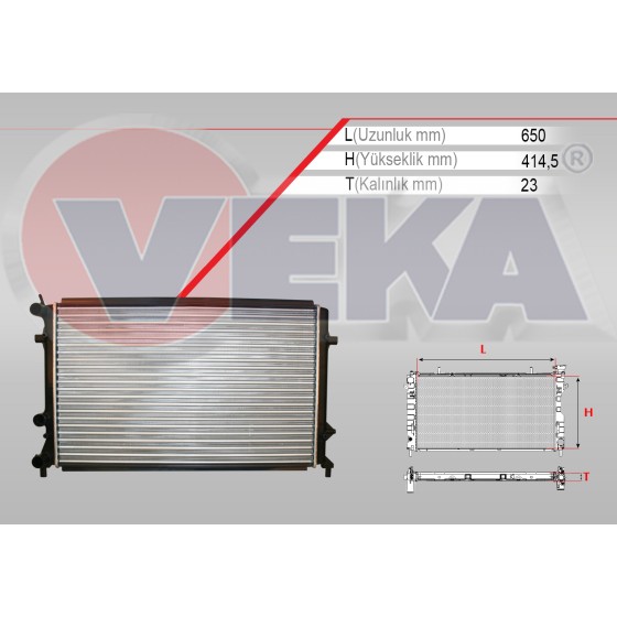 WAGEN SU Radyatörü Mekanik Volkswagen Jetta 4 1.6 M-t 2011 - Kod RD-VW031 - OEM 5C0121251D ürün görseli