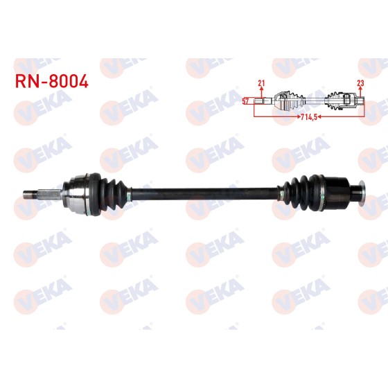 VEKA Komple Aks Sag ON Renault Kangoo (KC0 / 1) 1.9 DTI Uzunluk 714, 5mm 1998-2008 - Kod RN-8004 - OEM 7700110482 ürün görseli