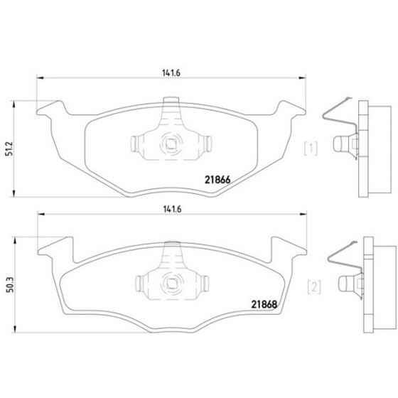 TEXTAR Fren Balatası - Ön-fişsiz Aft Volkswagen Golf 3 1.6 - Kod TEX2186601 - OEM 1H0698151B ürün görseli