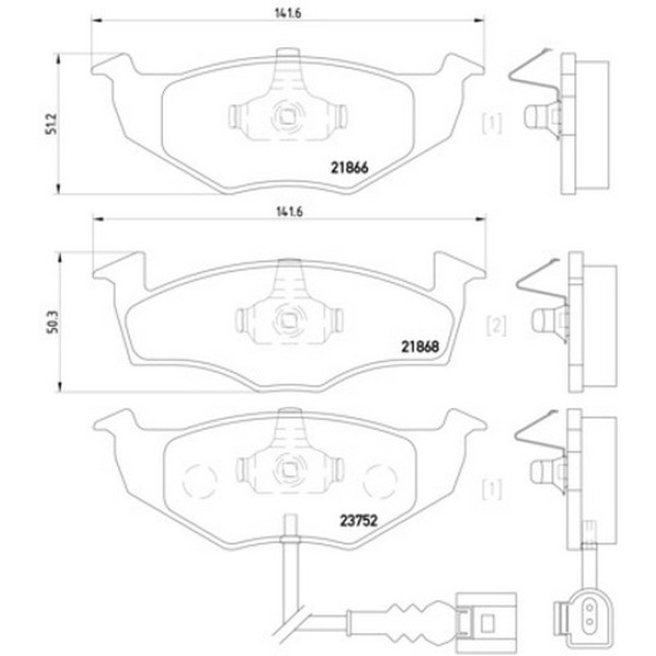 TEXTAR Fren Balatası - Ön-fişli Awy-azq Skoda Fabia 1.2 - Kod TEX2186801 - OEM 6Q0698151B