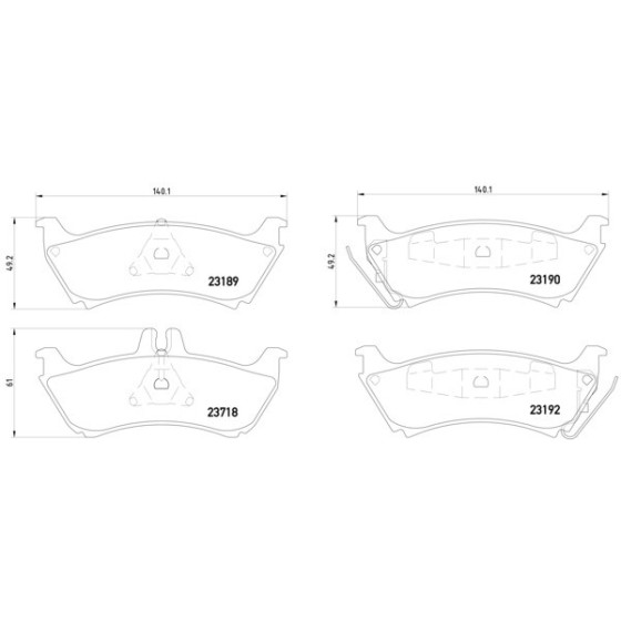 TEXTAR Arka Fren Balatası - 163 - Kod TEX2319002 - OEM A1634200520 ürün görseli