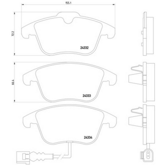TEXTAR Fren Balatası - Ön-fişli Blf-blr-bkp-caxa-cava-cba Volkswagen Passat 6-volkswagen Tiguan 1.4tsi-1.6fsi-2.0fsi-2.0t - Kod TEX2433301 - OEM 5N0698151 ürün görseli