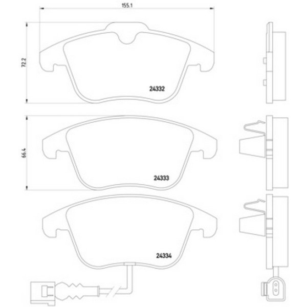 TEXTAR Fren Balatası - Ön-fişli Blf-blr-bkp-caxa-cava-cba Volkswagen Passat 6-volkswagen Tiguan 1.4tsi-1.6fsi-2.0fsi-2.0t - Kod TEX2433301 - OEM 5N0698151