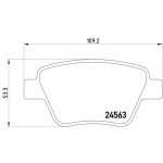 TEXTAR Fren Balatası - Arka-fişsiz Cayd-cayc Volkswagen Caddy 3-jetta4 1.6TDİ - Kod TEX2456301 - OEM 5K0698451