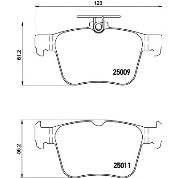 TEXTAR Fren Balatası - Arka-fişsiz Cjza-cxsa-clha Volkswagen Golf 7 1.2tsi-1.4tsi-1.6tdi - Kod TEX2500901 - OEM 8V0698451A