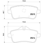 TEXTAR Arka Fren Balatası - 166 - Kod TEX2521501 - OEM A0064204020
