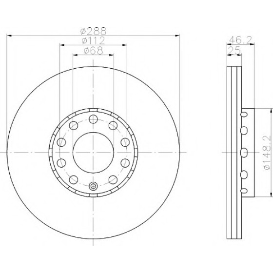 TEXTAR Fren Diski - Aynasi Ön-havali Aeb-afn-avf-awt-bre A4-a6-volkswagen Passat 4 / 5 1.8-1.8t-1.9tdi-2.0tdi - Kod TEX92057603 - OEM 8E0615301Q ürün görseli