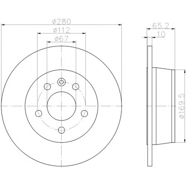 TEXTAR Fren Diski - Aynasi Arka 638 - Kod TEX92074503 - OEM A6384230112