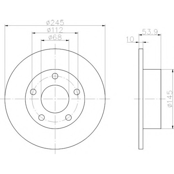 TEXTAR Fren Diski - Aynasi Arka-düz Ack-aga A6 2.4-2.8 - Kod TEX92090803 - OEM 4B0615601