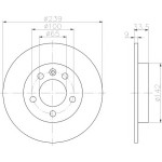 TEXTAR Fren Diski - Aynasi Arka-düz Aqn Volkswagen Golf 4 - Volkswagen Bora 2.3 V5 - Kod TEX92105803 - OEM 1J0615601D