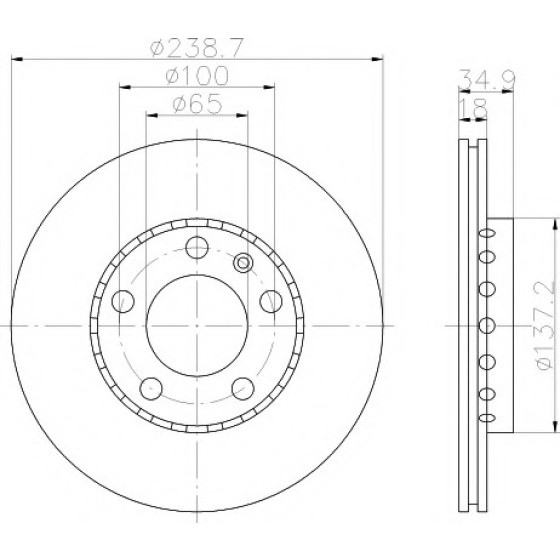 TEXTAR Fren Diski - Aynasi Ön-havali Skoda Fabia - Kod TEX92106803 - OEM 6Q0615301A ürün görseli