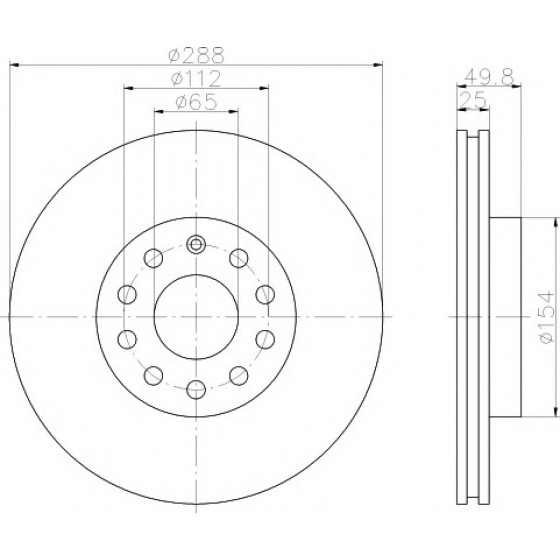 TEXTAR Fren Diski - Aynasi Ön-havali Bag-bkc-bjb-caxa Volkswagen Golf 5 - Volkswagen Caddy 3 1.4tsi-1.6-1.9tdi - Kod TEX92120803 - OEM 1K0615301T ürün görseli
