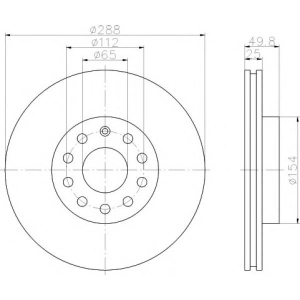 TEXTAR Fren Diski - Aynasi Ön-havali Bag-bkc-bjb-caxa Volkswagen Golf 5 - Volkswagen Caddy 3 1.4tsi-1.6-1.9tdi - Kod TEX92120803 - OEM 1K0615301T