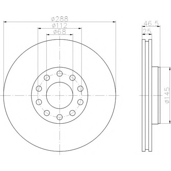 TEXTAR Fren Diski - Aynasi Ön-havali Alz-awt-avf Volkswagen Passat 5 1.6-1.8t-1.9tdi - Kod TEX92121003 - OEM 4B0615301B ürün görseli