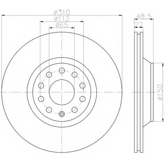 TEXTAR Fren Diski - Aynasi Arka-havali Blv Volkswagen Passat 6 3.6fsi - Kod TEX92140703 - OEM 1K0615601N ürün görseli