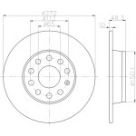 TEXTAR Fren Diski - Aynasi Arka-düz Cayd-cayc Volkswagen Caddy 3-volkswagen Jetta 4 1.6TDİ - Kod TEX92224903 - OEM 1K0615601AA