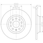 TEXTAR Fren Diski - Aynasi Arka-düz Czca Volkswagen Passat 6 1.4tsi-1.6tdi - Kod TEX92255403 - OEM 3Q0615601