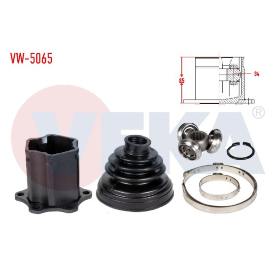 VEKA Aks Kafası - İÇ Otomatik Golf5-volkswagen Jetta-volkswagen Passat-volkswagen Caddy-a3 Bjb-bkp-bkd 1, 9 Audi Tdi-2, 0 Audi TDI 04- Gkn - Kod VW-5065 - OEM 1K0498103E ürün görseli