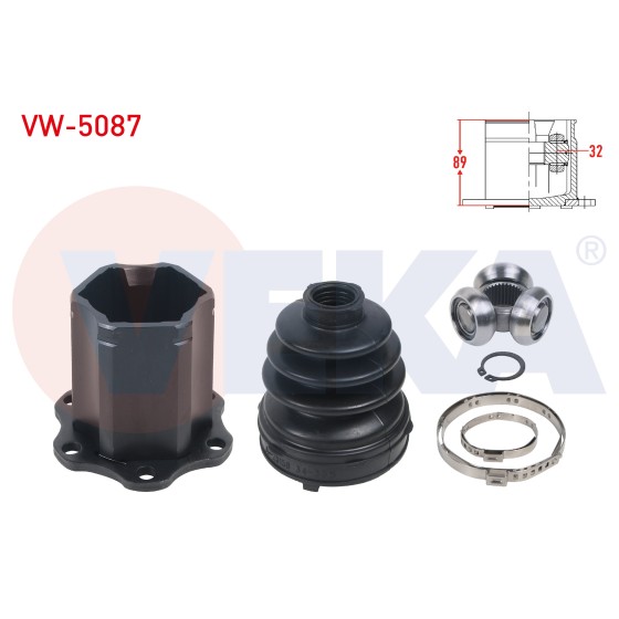 VEKA Aks Kafası - Sol-sag ON IC Uzunluk 89mm Volkswagen Golf Vii (5g1) 1.0 TSI A / T-m / T 15- / Volkswagen Polo VI (AW1) 1.0 TSI A / T 7 Vts 17- / A1 Sportback (Gba) 25 Audi TFSI A / T 7 - Kod VW-5087 - OEM 2Q0498103B ürün görseli