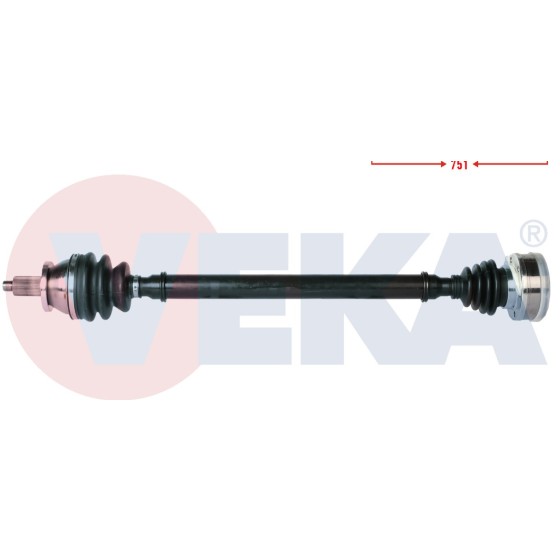 VEKA Komple Aks Sag ON Volkswagen Polo (9N_) 1.4i 16V Uzunluk 751mm 2001-2012 6q040 - Kod VW-8004 - OEM 6Q0407272BD ürün görseli