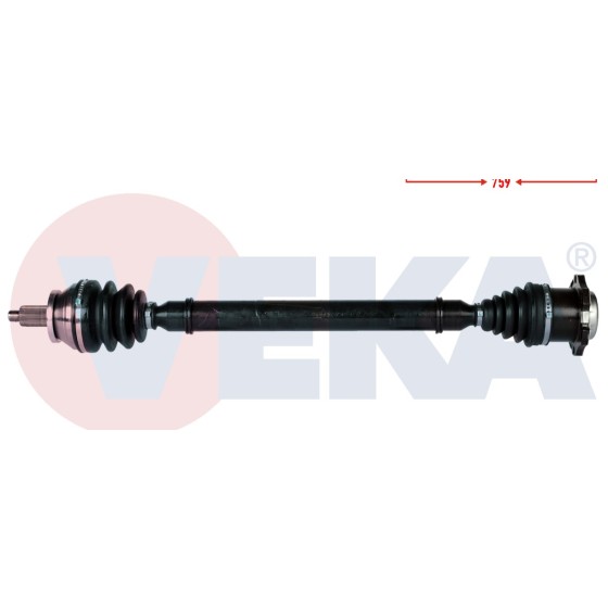VEKA Komple Aks Sag ON Volkswagen Polo (9N_) 1.4 Audi TDI M-t Uzunluk 759mm 2001-2012 - Kod VW-8008 - OEM 6Q0407452HX ürün görseli