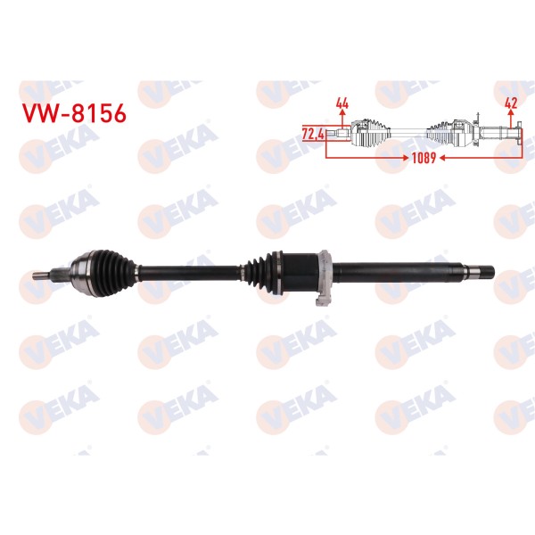VEKA Komple Aks Sag ON Uzunluk 1089mm Volkswagen Crafter 2.0 Audi TDI A-t 2016- / Man Tge 2.0 A-t 2016 - Kod VW-8156 - OEM 2N0407271H