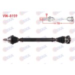 VEKA Komple Aks Sag ON Uzunluk 730mm Volkswagen Polo (9N_) 1.4 A-t 2001-2012 / Seat Ibiza (6l1) 1.4 A-t 2002-2007 / Seat Cordoba (6l2) 1.4 2002-2007 / Skoda Fabia - Kod VW-8159 - OEM 6Q0407272AR