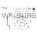 WALBURG Arka Fren Diski - Duz Ford Transit Ford Connect 1.8 TDCI 5 Bijon 277,, 7x53, 8 2002-2013 2t14 2a315 AC 2t14 2a315 BC - Kod WBD1042 - OEM 4367107