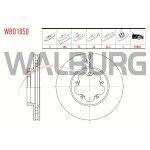 WALBURG Ön Fren Diski - Havali Ford Transit (V347) 2.2 TDCI Onden Cekis 5 Bijon, 4 2006-2014 6c11 1125 BB - Kod WBD1050 - OEM 1371394