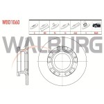 WALBURG Arka Fren Diski - Duz Ford Transit Ford Custom (V362) 2.2 TDCI 5 Bijon Absli, 8 2012- BK21 2a097 BA BK21 2a097 FA - Kod WBD1060 - OEM 1764282