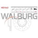WALBURG Ön Fren Diski - Havali Performans Delikli 5 Bjn, 1x61 Ford Transit (V363) 2.2 TDCI Cift Teker 2014 - Kod WBD1066D - OEM 1812200