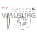 WALBURG Ön Fren Diski - Havali Opel Vectra C 1.6 16V 5 Bijon 284, 7x24,, 1 2002-2008 - Kod WBD1180 - OEM 46836491