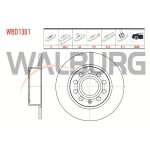 WALBURG Arka Fren Diski - Duz Volkswagen Golf V (1k1) 1.4 TSI 5 Bijon 253x9,, 2 2003-2009 - Kod WBD1301 - OEM 1K0615601K